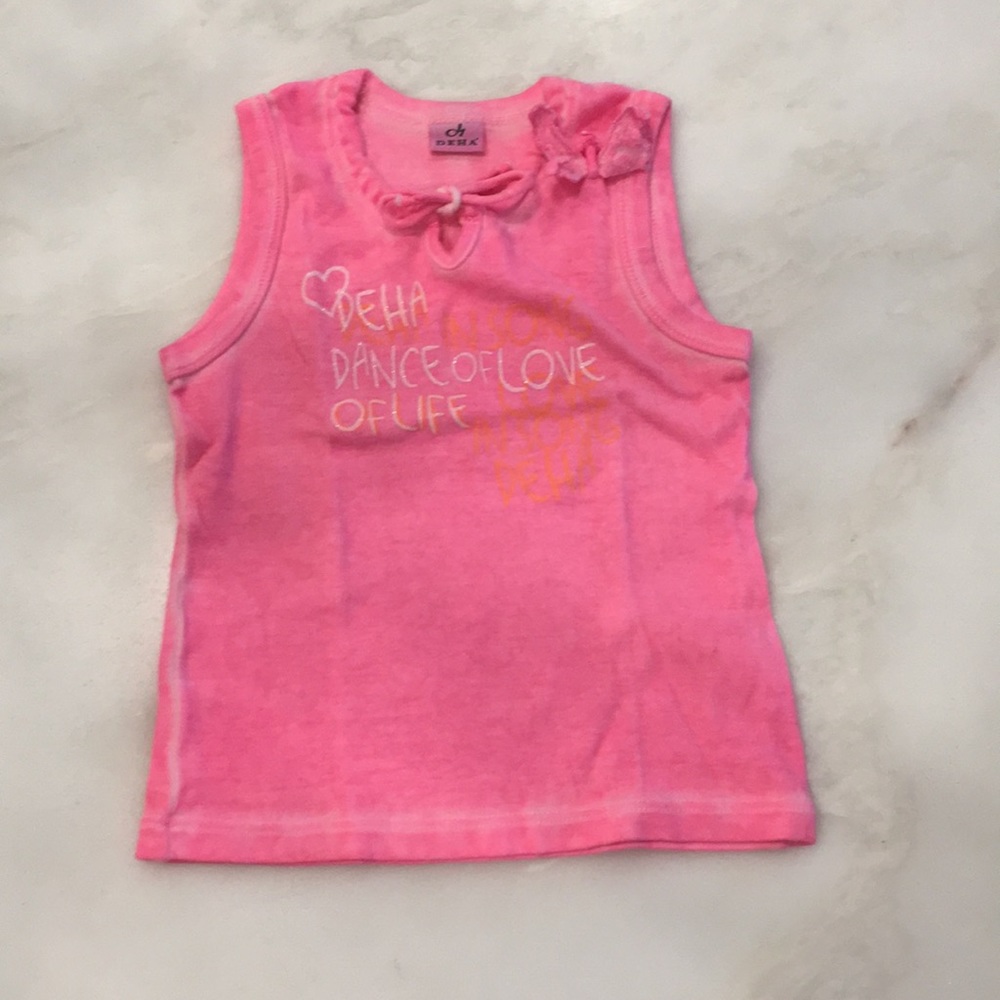 NWOT Deha Girls Pink Tank-Size 2/3